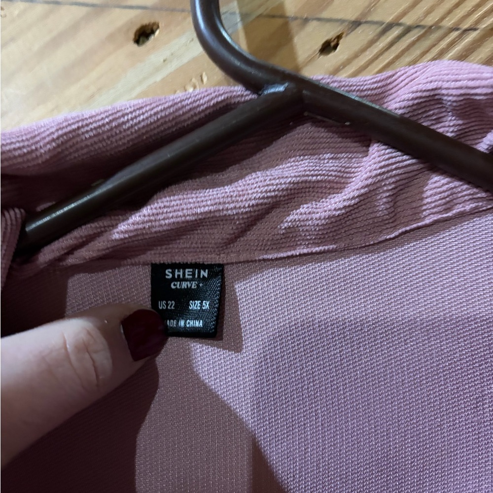 SHEIN Dusty Pink button up Shacket - Picture 2 of 3
